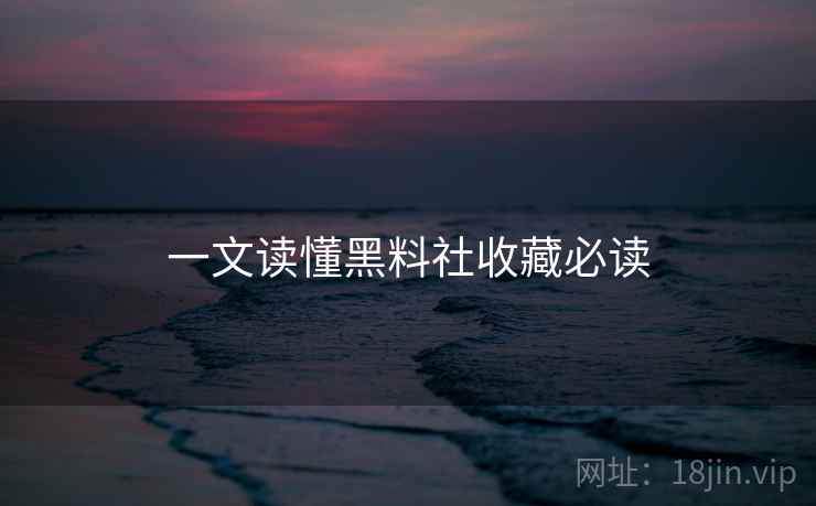 一文读懂黑料社收藏必读